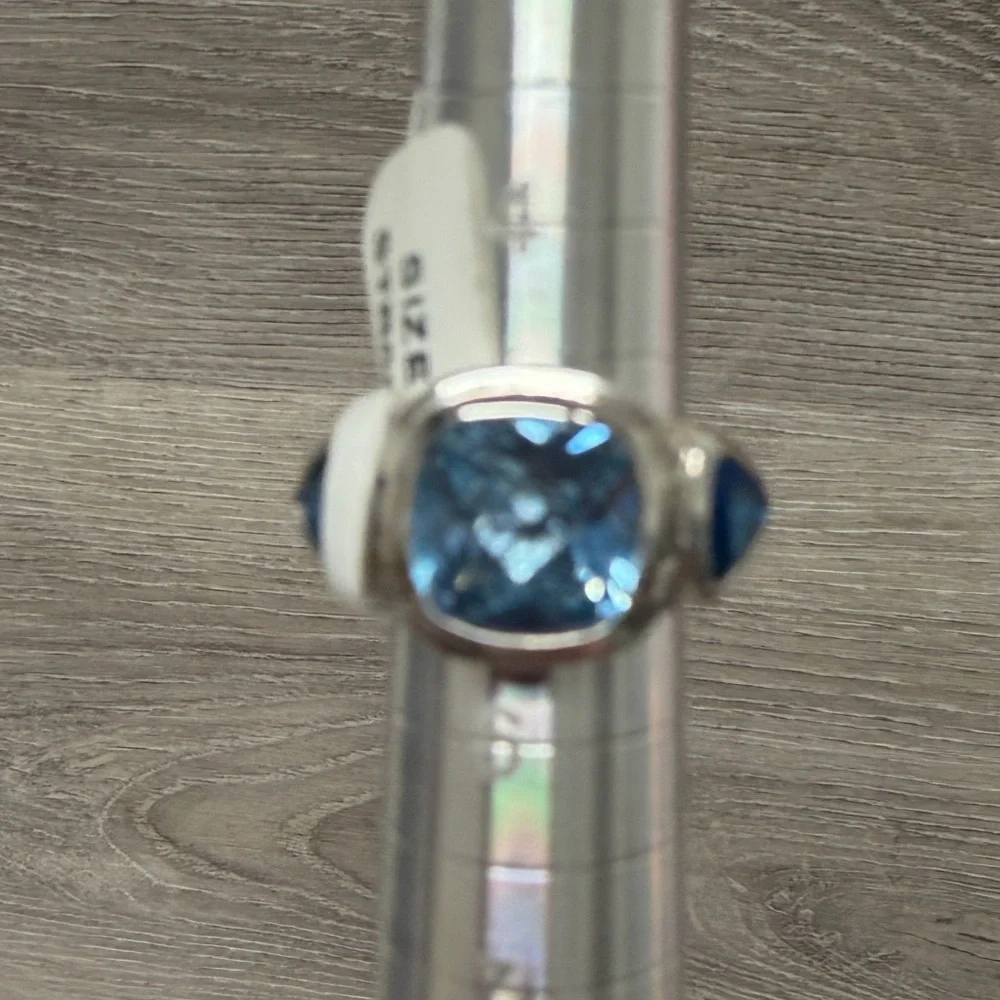 Blue Gemstone Sterling Silver Ring .925